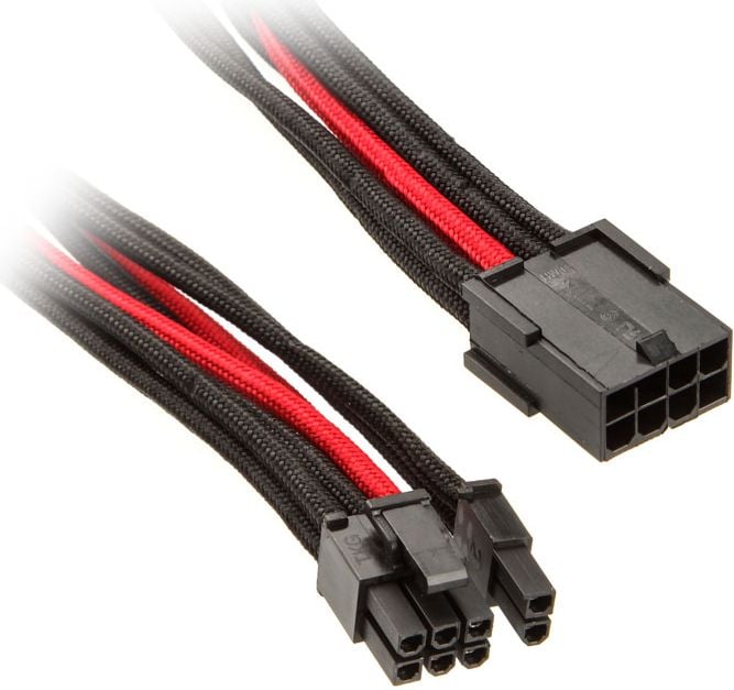 Adapter PCI 8-Pin na PCIe 6+2-Pin - 250mm - czarno rosu (SST-PP07-PCIBR)