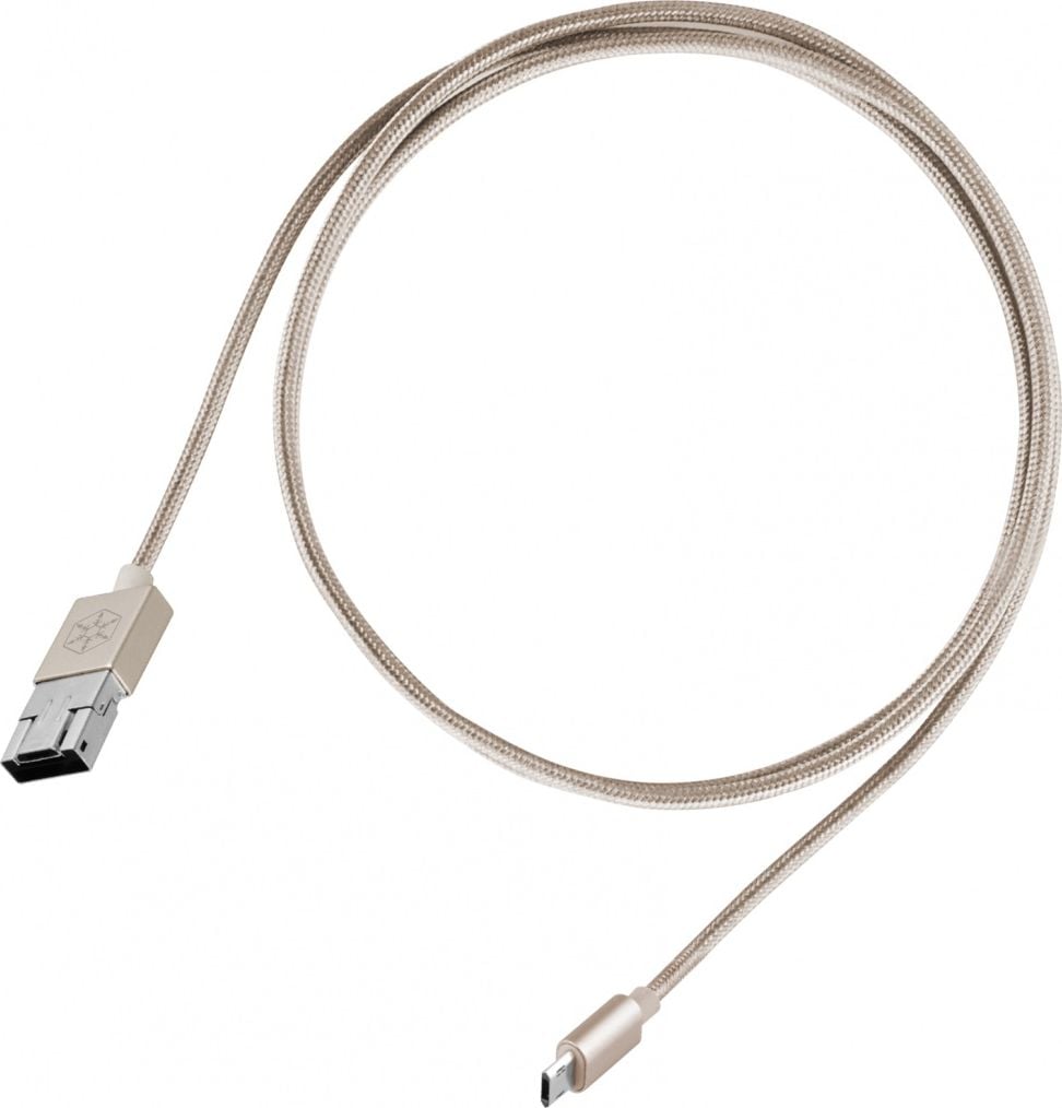 SilverStone USB-A - cablu microUSB 1 m Aur (52013)