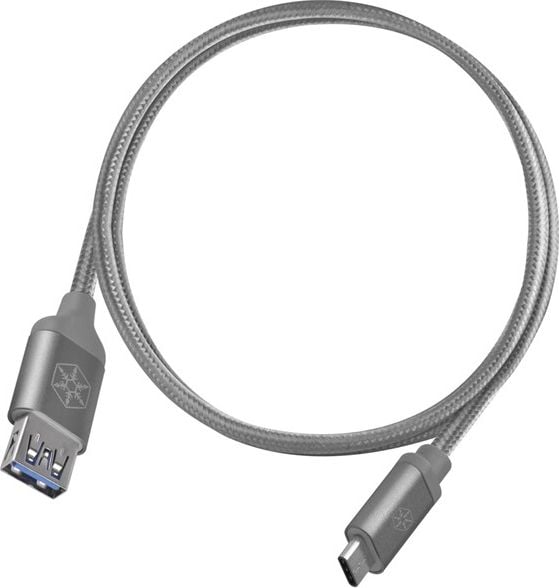SilverStone USB-A - cablu USB-C 0,5 m gri (52032)