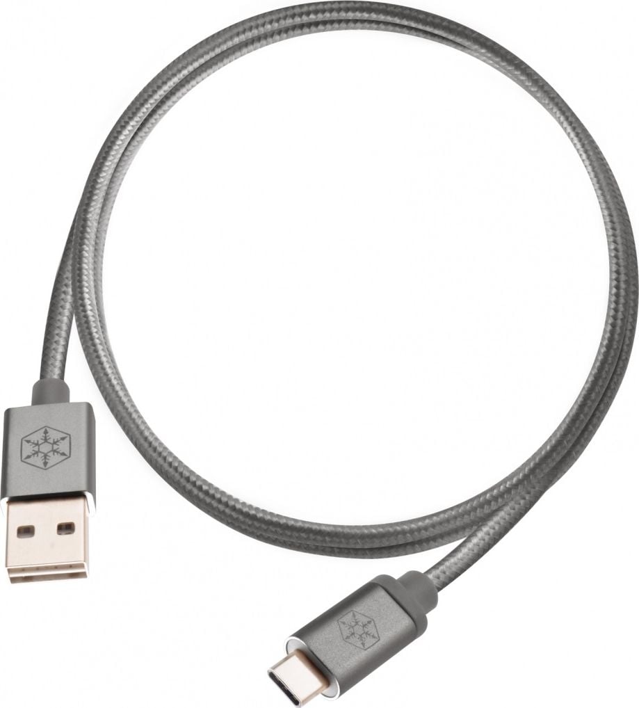 SilverStone USB-A - cablu USB-C 1 m gri (52028)