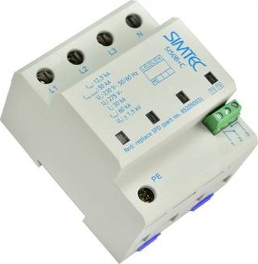 Descărcător Simet bazat pe eclator 4P 50kA 230V SIMTEC SI50 B+C Tip 1+2 gri 85205003