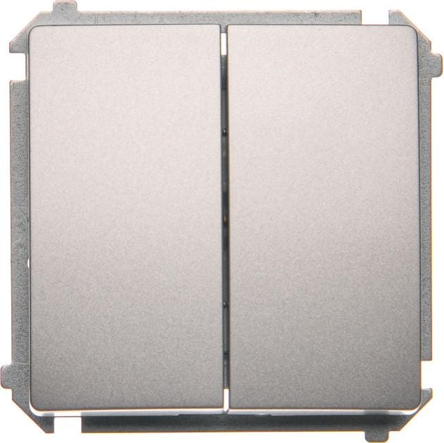 Simon mod comutator de bază dublu 10AX 230V argintiu mat (BMW6 / 2.01 / 43)