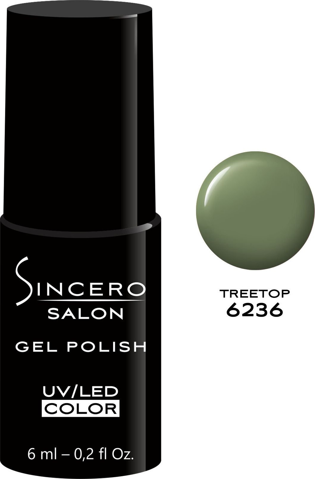 Sincero Salon Gelinis nagų lakas Sincero Salon Treetop 6236, 6 ml