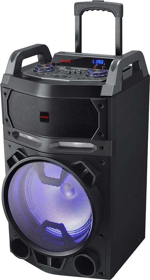 Sistem Audio Portabil pentru Karaoke, Aiwa KBTUS-700, Bluetooth, Auxiliar, microSD, USB, Negru