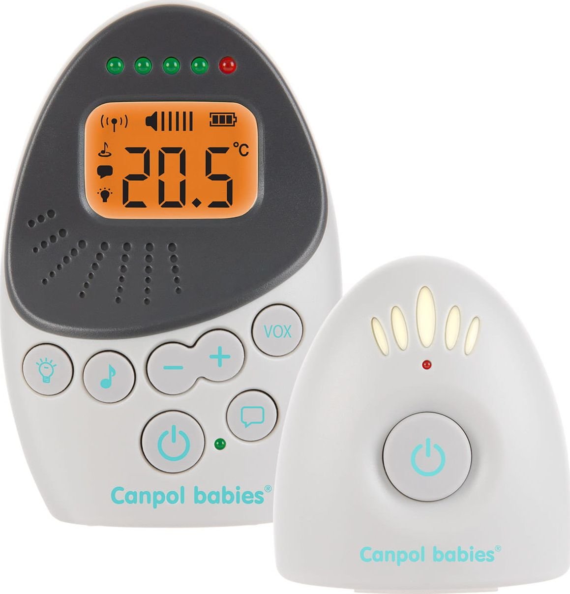Monitoare video bebelusi - Sistem bidirectional de monitorizare audio bebelusi, „EasyStart Plus“, Canpol babies®, alb/gri Alb/Gri