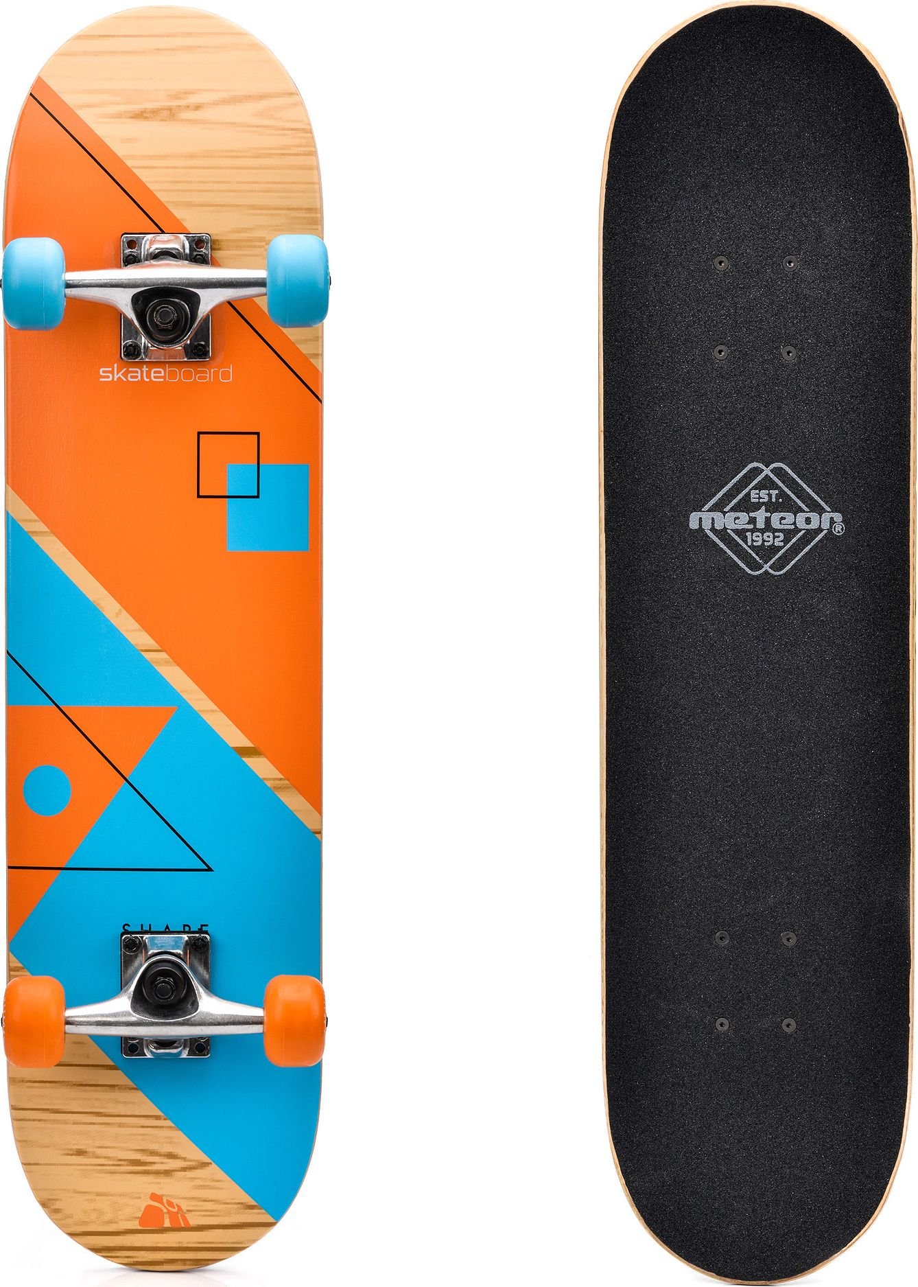 Skateboard Meteor Skateboard din lemn Meteor albastru/portocaliu Universal