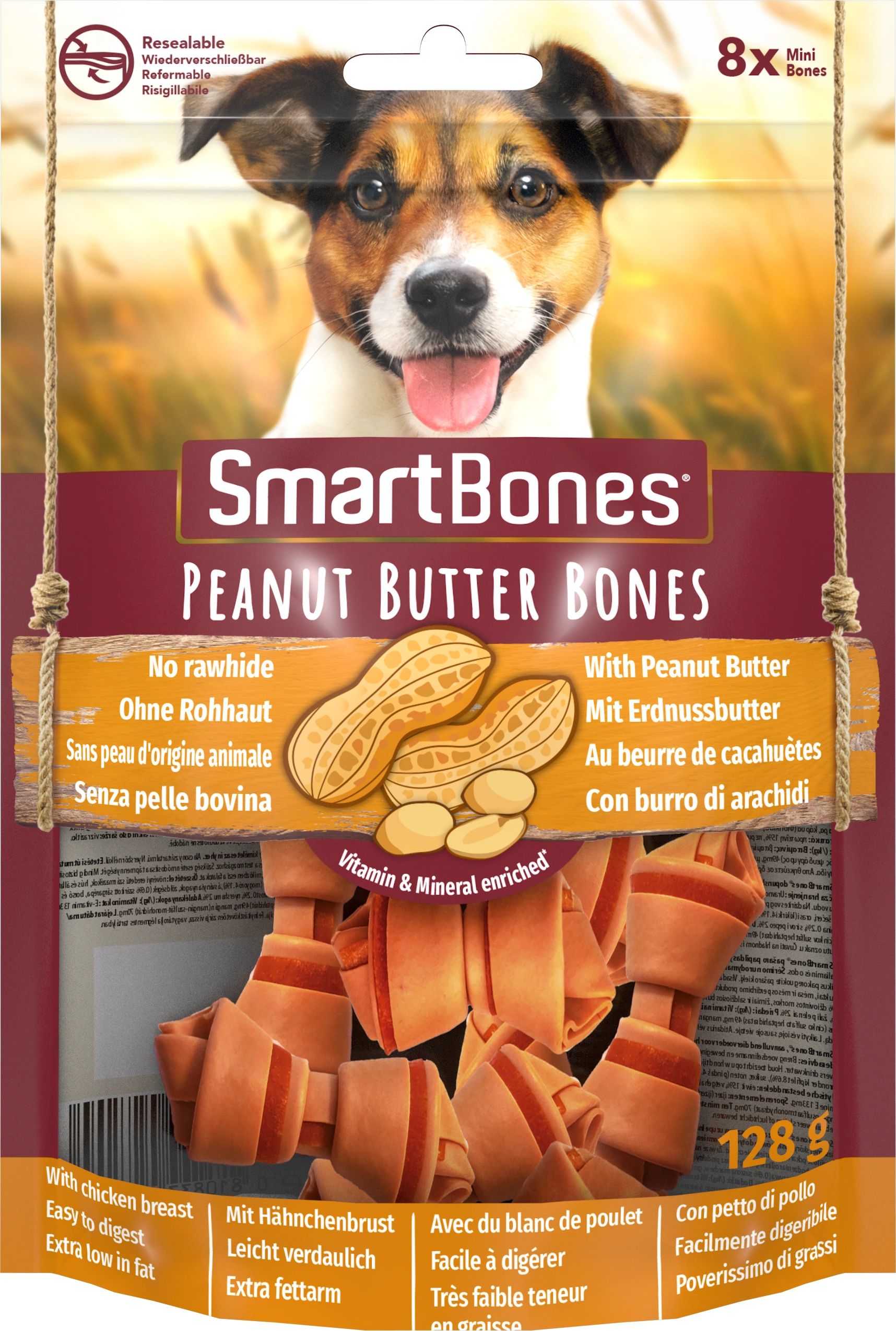 Smart Bones Smart Bones Peanut Butter mini 8 buc.