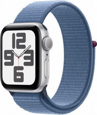 Smartwatch Apple Watch SE GPS, 40mm Koperta z aluminium w kolorze srebrnym z opaskš sportowš w kolorze zimowego błękitu