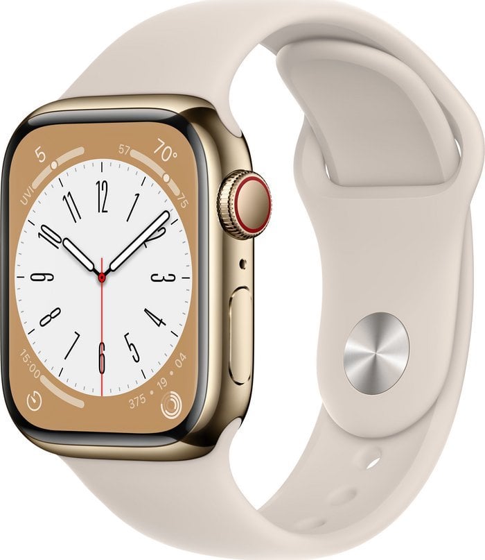 Apple Watch Series 8 GPS + Ceas inteligent celular 41 mm auriu oțel inoxidabil sport bej (MNJC3FD/A)