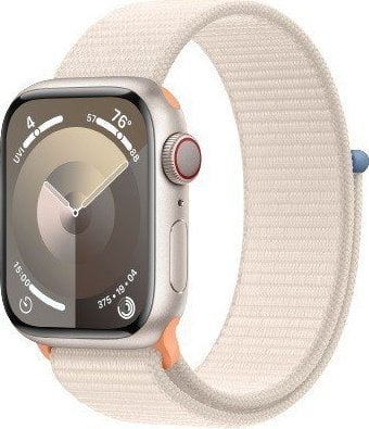 Smartwatch Apple Watch Series 9 GPS + Cellular, 41mm Koperta z aluminium w kolorze księżycowej powiaty z opaskš sportowš w kolorze księżycowej powiaty