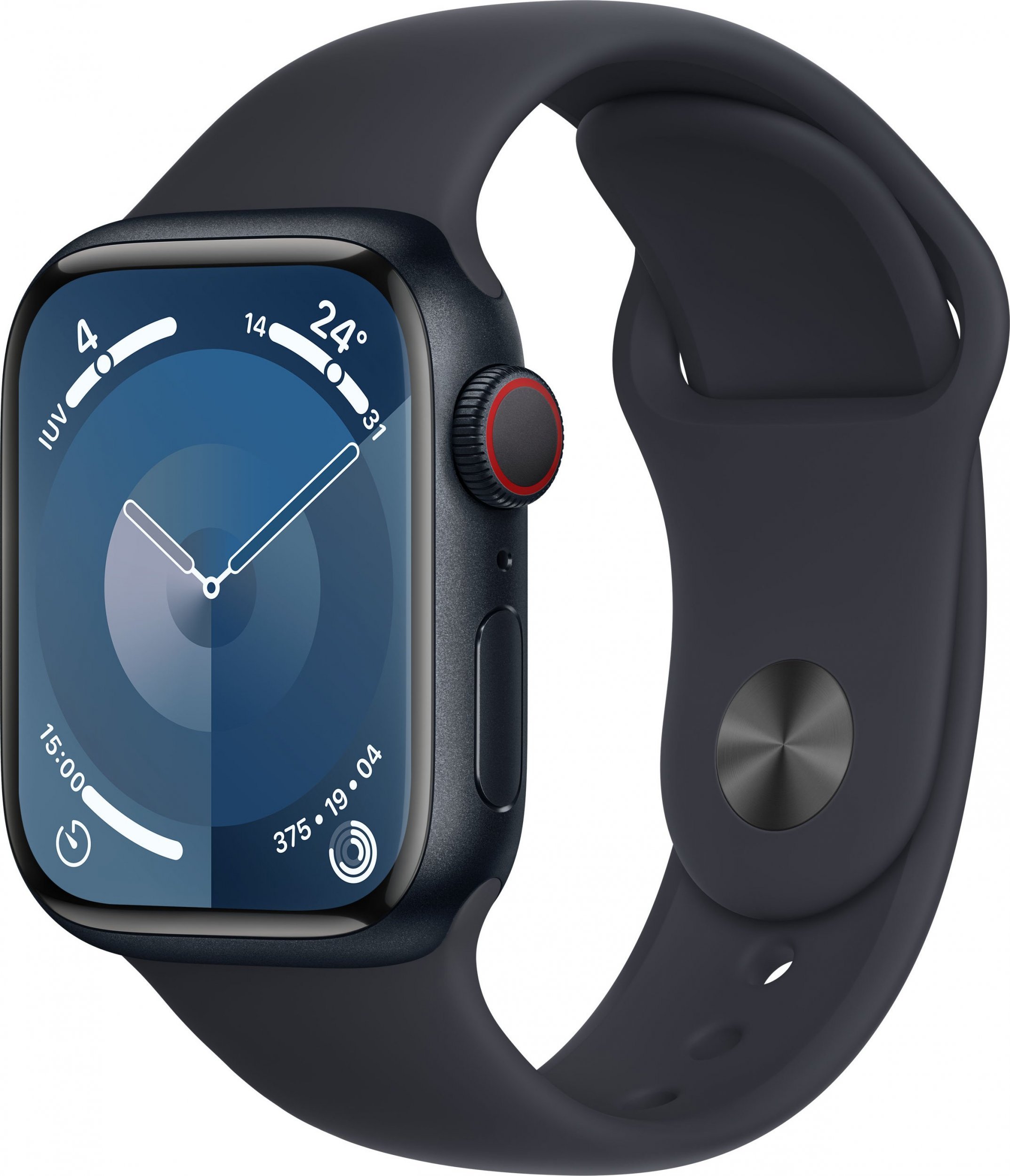 Smartwatch Apple Watch Series 9 GPS + Cellular, 41mm Koperta z aluminium w kolorze północy z paskiem sportowym w kolorze północy - M/L