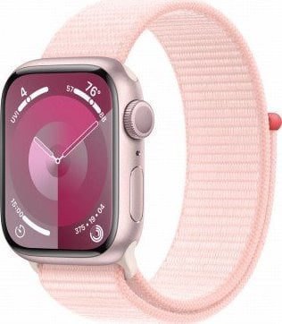 Smartwatch Apple Watch Series 9 GPS, 41mm Koperta z aluminium w kolorze różowym z opaskš sportowš w kolorze jasnoróżowym