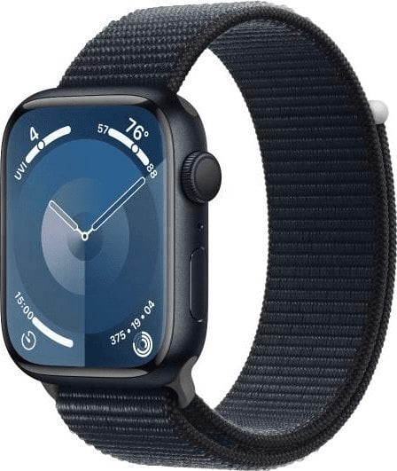 Smartwatch Apple Watch Series 9 GPS, 45mm Koperta z aluminium w kolorze północy z opaskš sportowš w kolorze północy