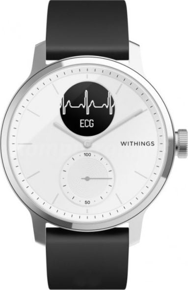 Ceas smartwatch Withings Scanwatch, 42mm, White