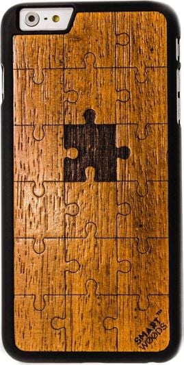 Husa telefon smartwoods Case din lemn Puzzle Mat iPhone 6S Plus 6