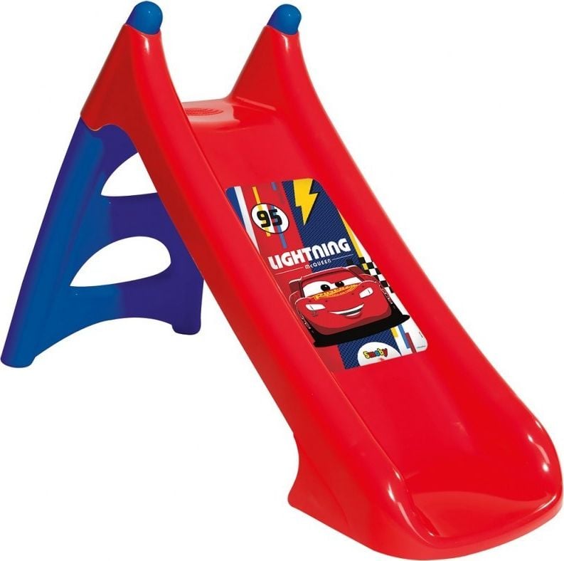 Tobogan XS Cars copii, Smoby, 90cm, Rosu/Albastru