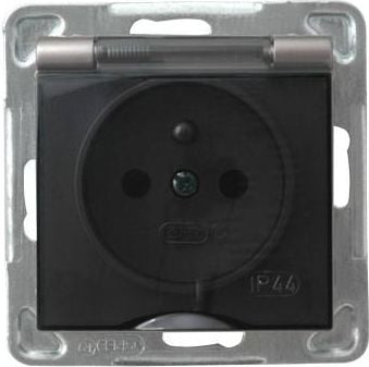 Socket stropi la pământ, IP-44 Capac titan fumat (GPH-1YZ / m / 23 / d)