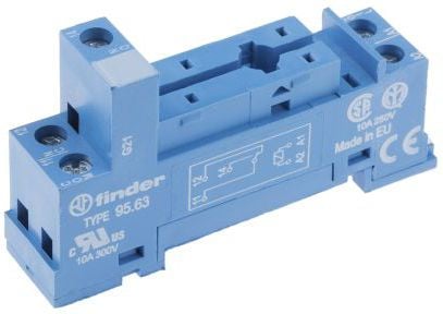 Soclu Finder pentru relee seria 40.31, terminale cu șurub, montare șină de 35 mm (95.63SMA)