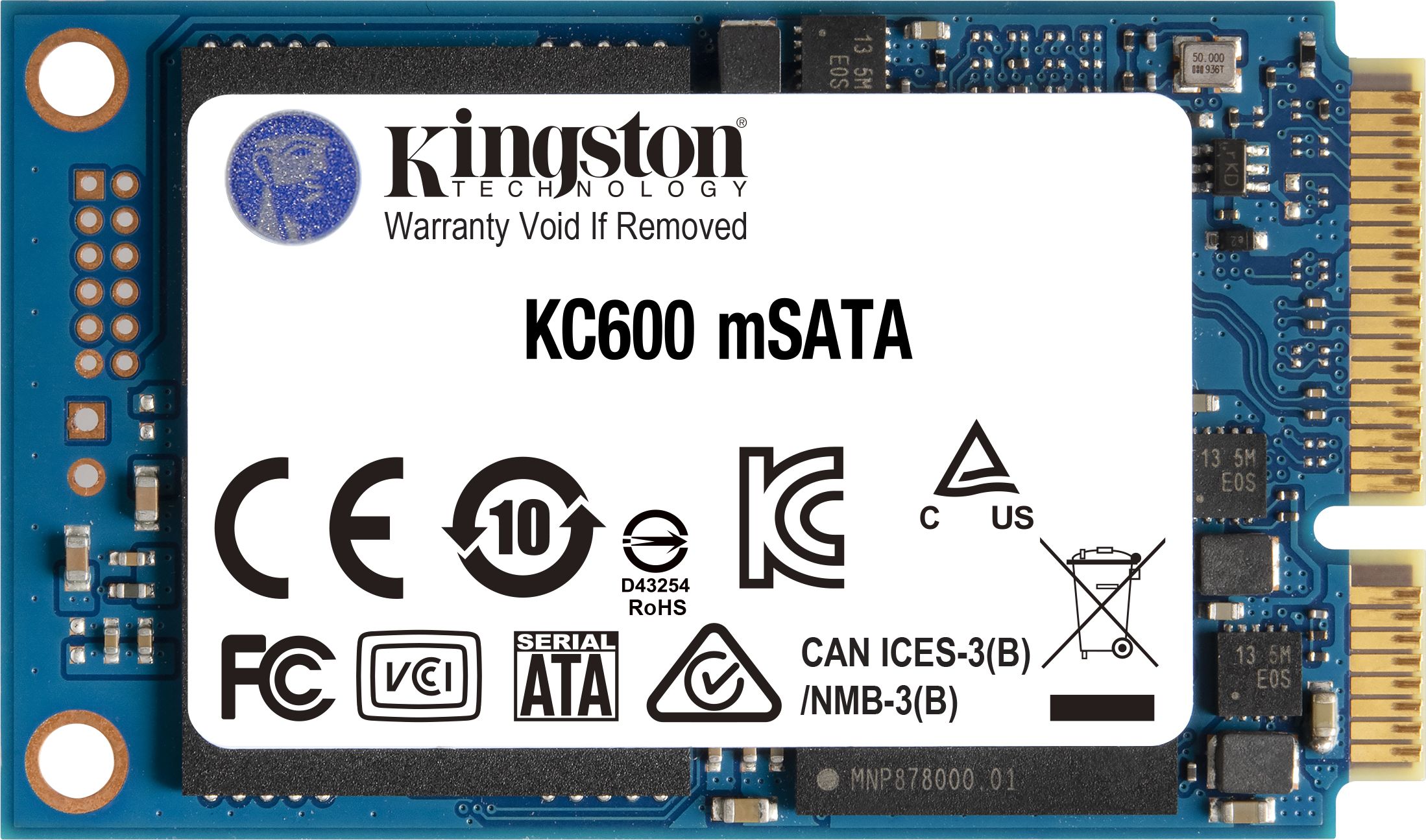 Solid State Drive SSD KINGSTON KC600, 256GB, mSATA, SATA III