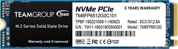 Solid State Drive (SSD) Team Group MP33, M.2 2280 512GB PCI-e 3.0 x4 NVMe