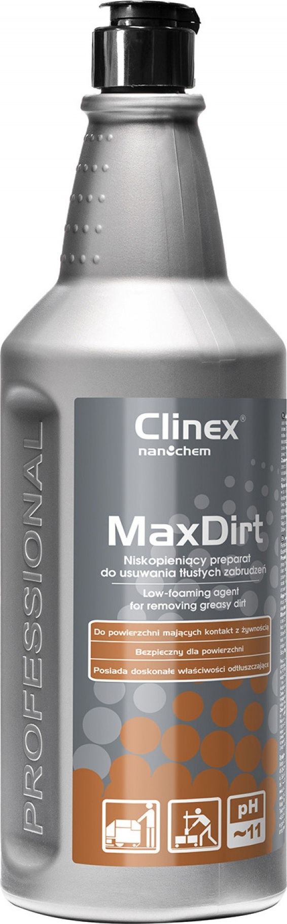Solutie fara spuma, pentru suprafete murdare de grasime cu pulverizator, Clinex MaxDirt, 1 l