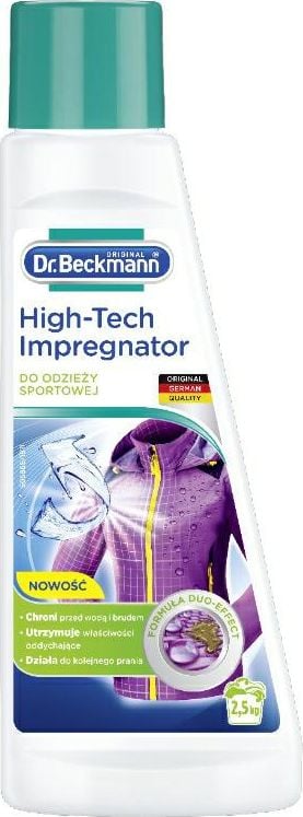 Detergenti speciali rufe - Solutie intretinere imbracaminte sport, Dr.Beckmann, High-Tech Impregnator, 250 ml