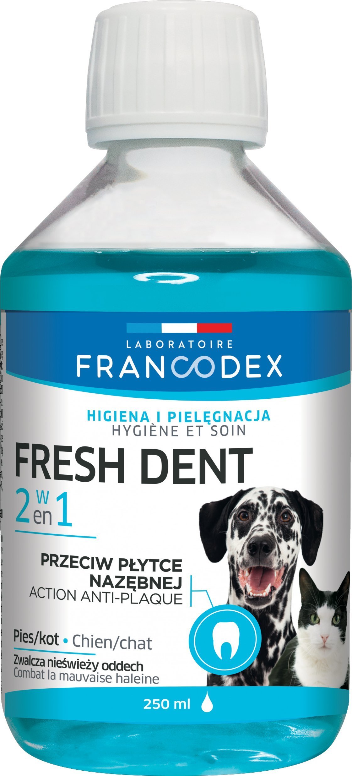 Solutie pentru igiena orala Francodex Fresh Dent, Extract de rodie, Potrivita pentru caini si pisici, 250 ml