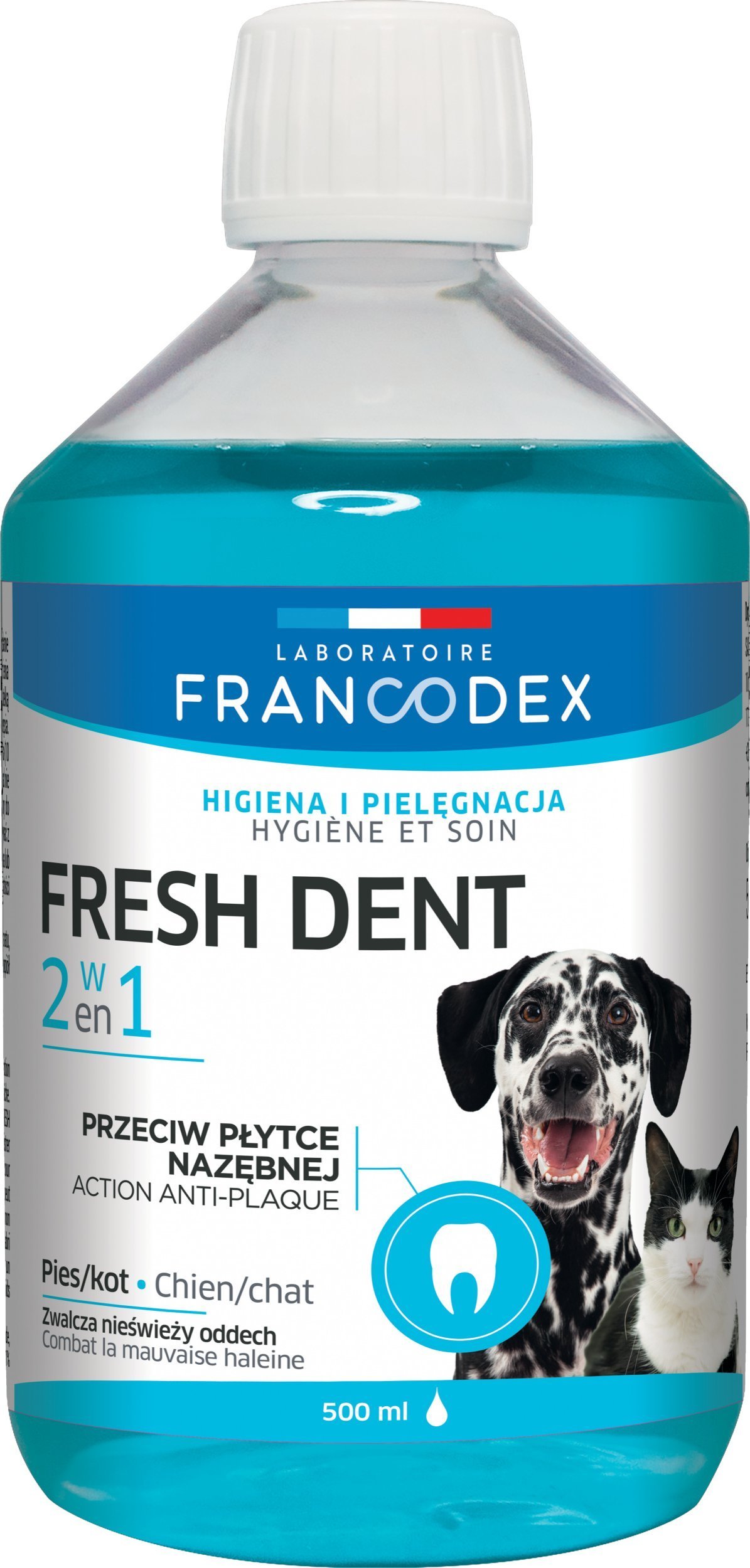 Solutie pentru igiena orala Francodex Fresh Dent, Extract de rodie, Potrivita pentru caini si pisici, 500 ml