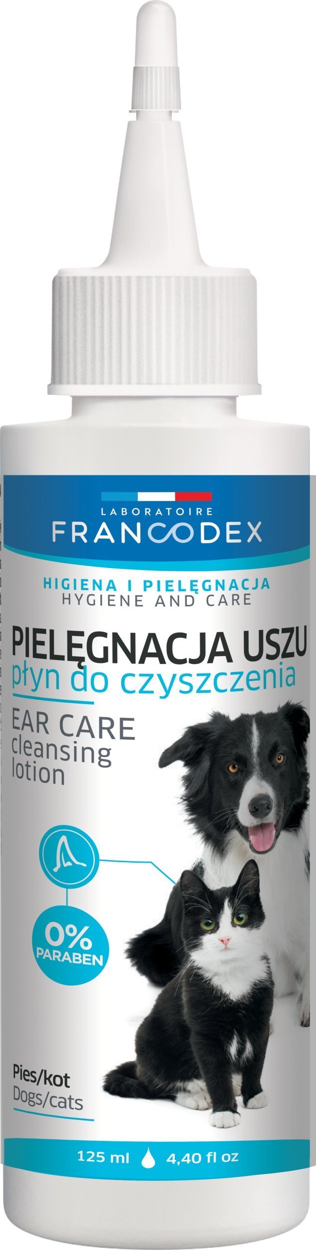 Solutie pentru igiena urechilor Francodex, Potrivita pentru caini si pisici, 125ml