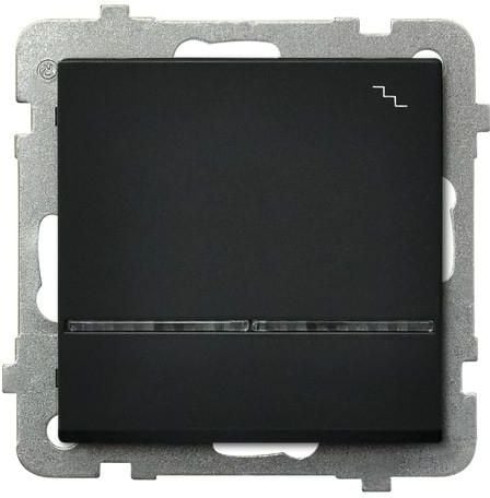 Sonata singur comutator mod 16AX IP20 cu iluminare din spate negru metalizat (LP-3RS / m / 33)