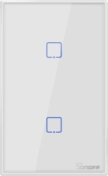 Sonoff T2US2C - 2-gang Wi-Fi Smart Wall Switch US - White