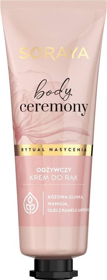 Crema Hranitoare de maini Soraya Body Ceremony - Saturation Ritual 50ml, Contine argila roz netezitoare, vanilie rasfatatoare si ulei puternic