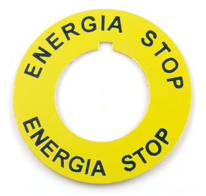 Inscripția 42mm rotund ENERGY STOP ST22-4509 galben  P02