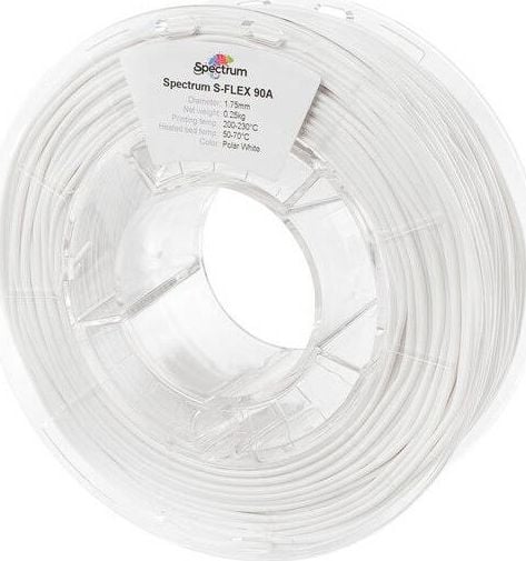 Filament Spectrum S-FLEX 90A alb polar 1,75 mm/0,25 kg