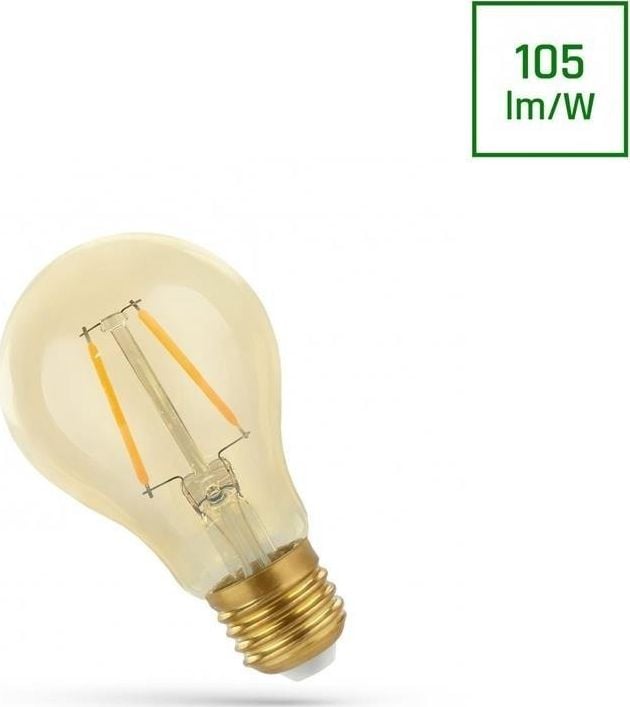 Bec LED, Spectrum, E27, 2 W, 240 lm, Lumina calda, Auriu