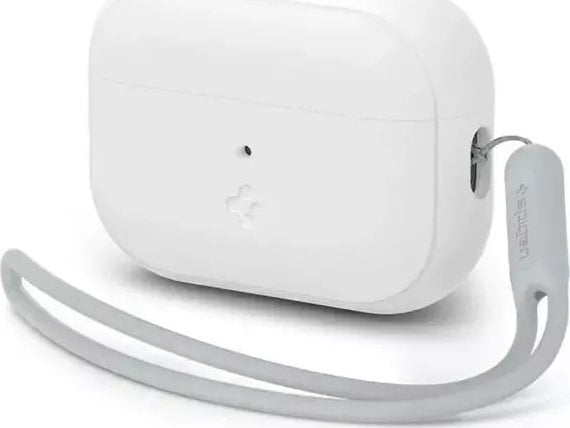 Spigen Husă de protecție pentru căști Spigen Silicone Fit Strap pentru Apple AirPods Pro 1/2 alb/gri ACS05811