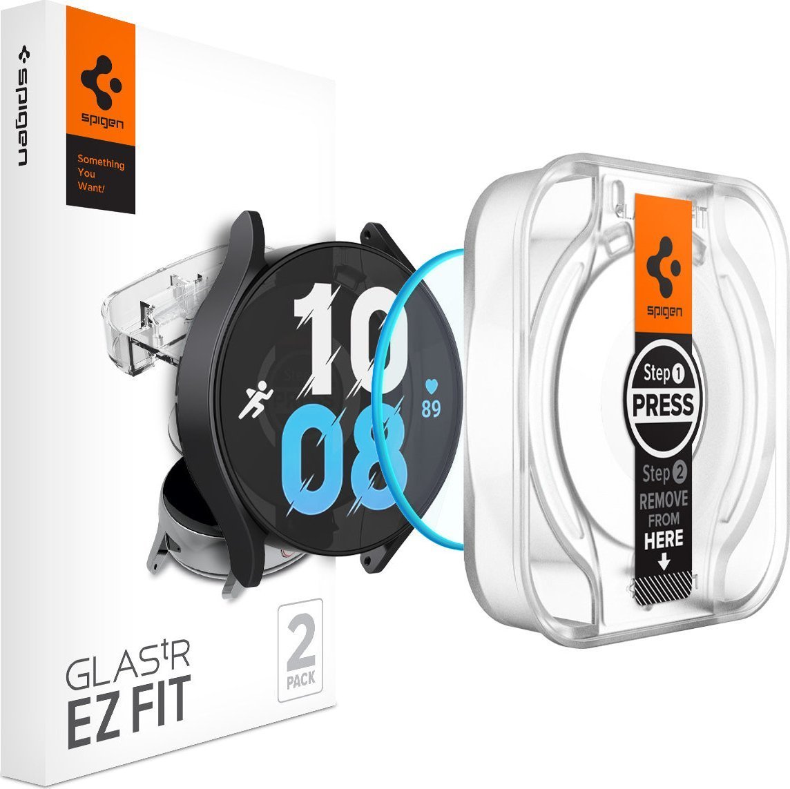 Spigen Spigen Glass tR EZ Fit 2 Pack - Samsung Galaxy Watch6 40mm