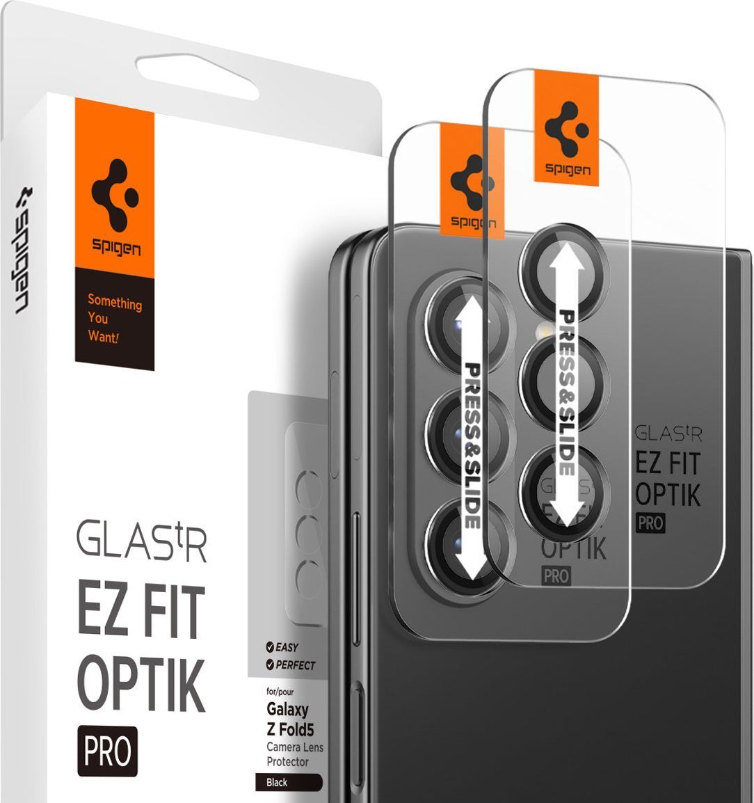 Spigen Spigen Glass tR EZ Fit Optik Pro 2 Pack, black - Samsung Galaxy Z Fold5