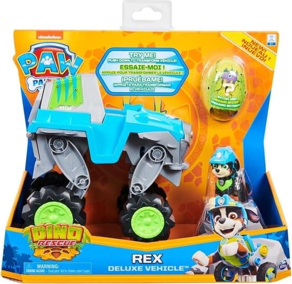 Set figurina cu vehicul Paw Patrol Dino Rescue - Rex