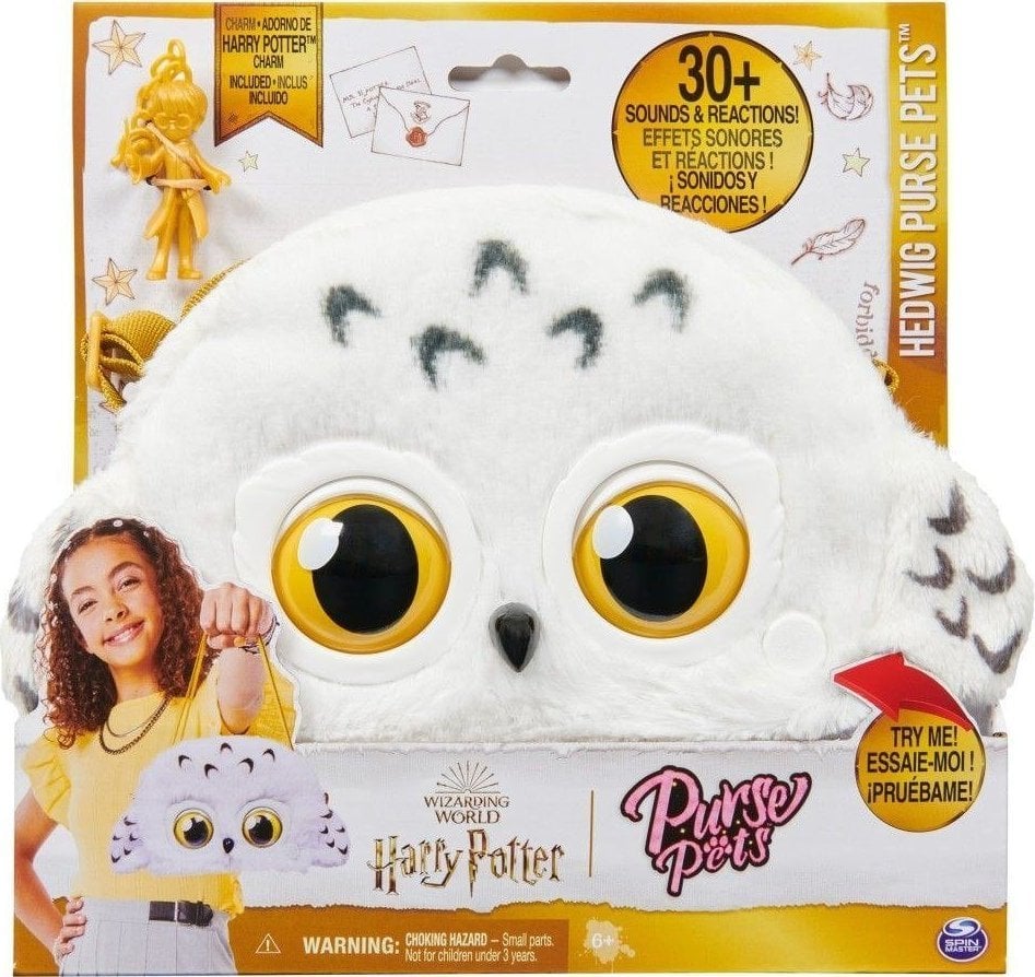 Spin Master Purse Pets Poșeta lui Hedwig interactivă cu sunet și ochi în mișcare