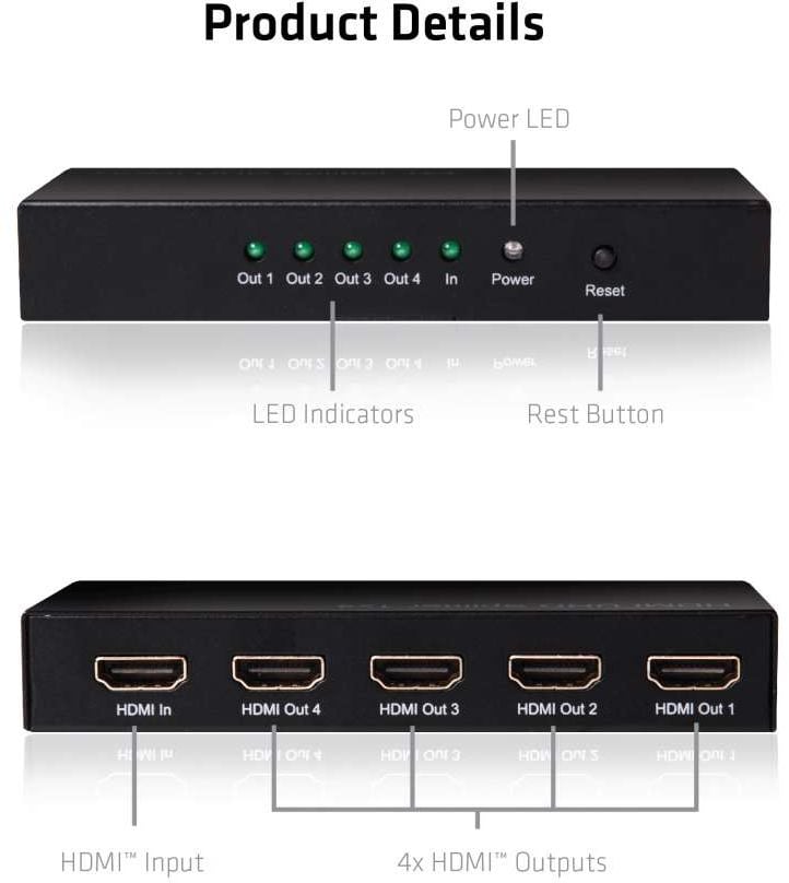 Splitter HDMI 4x, 4K60Hz, UHD (CSV-1380)