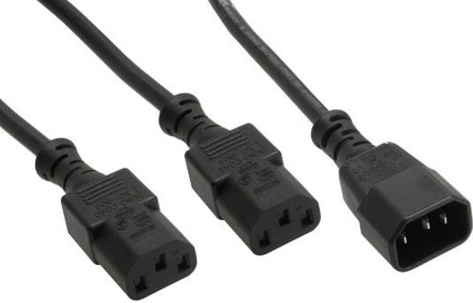 Splitter `Y` C14- 2xC13, 1.8m, negru