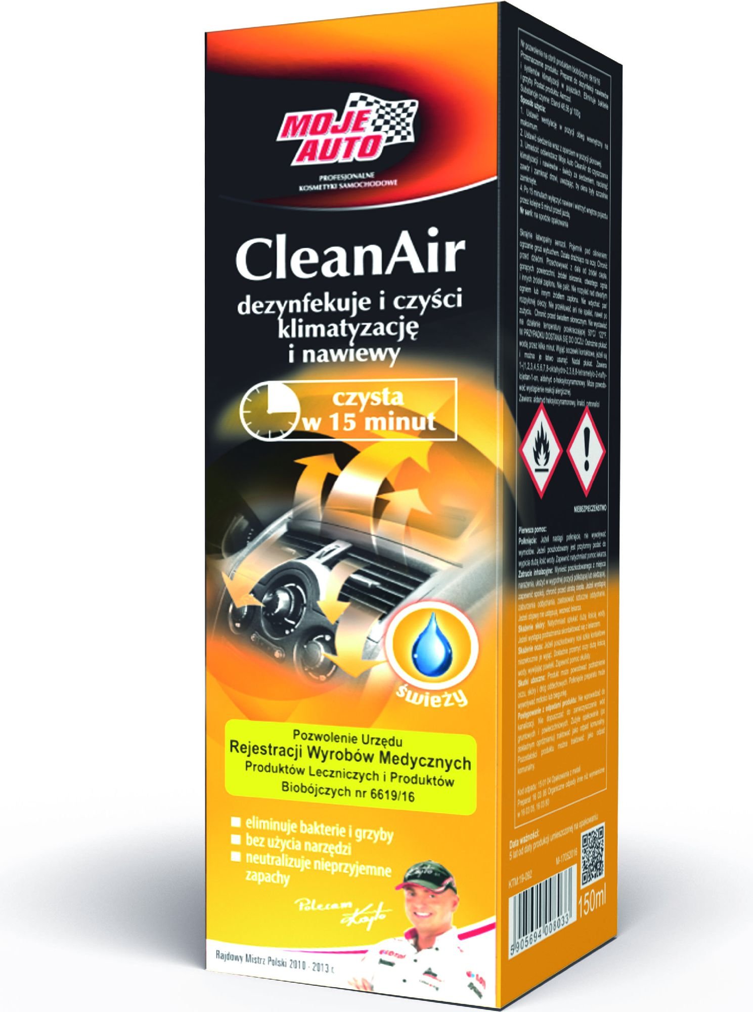 Spray Moje Auto pentru curatare aer conditionat, 150 ml