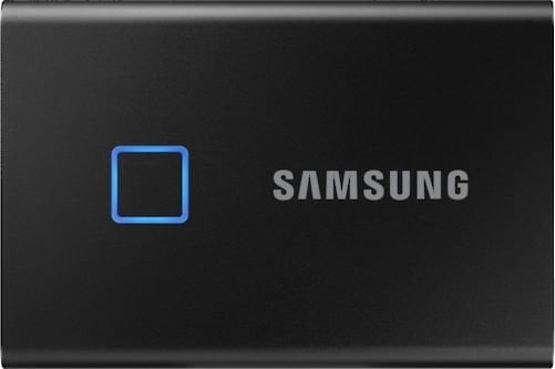 Hard Disk-uri externe - SSD extern Samsung T7 Touch, 1TB, USB 3.2 Gen2, Securizare Amprenta, Negru