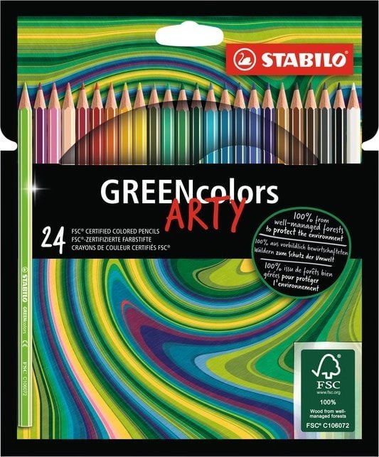 Stabilo Creioane din lemn STABILO GREENcolors cutie 24 buc ARTY FSC 6019/2-1-20