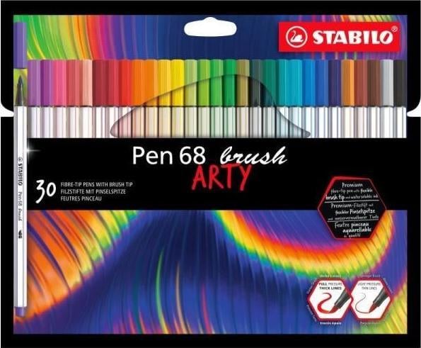 Pix Stabilo STABILO Pen 68 cutie carton cu pensula 30 buc ARTY 568/30-21-20