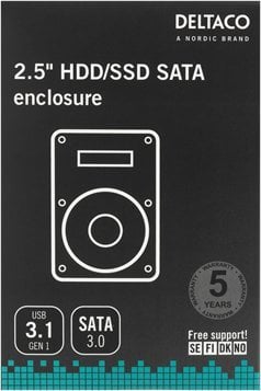 Stacja dokująca Deltaco 2,5` HDD / SSD dėžutė, USB 3.1 Gen 1, SATA 3.0, UASP, juoda DELTACO / MAP-K104