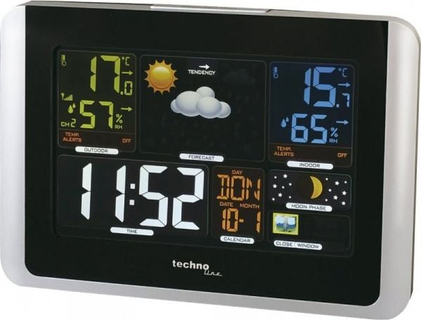 Stație meteo Technoline WS6442, LCD, Negru, Argintiu