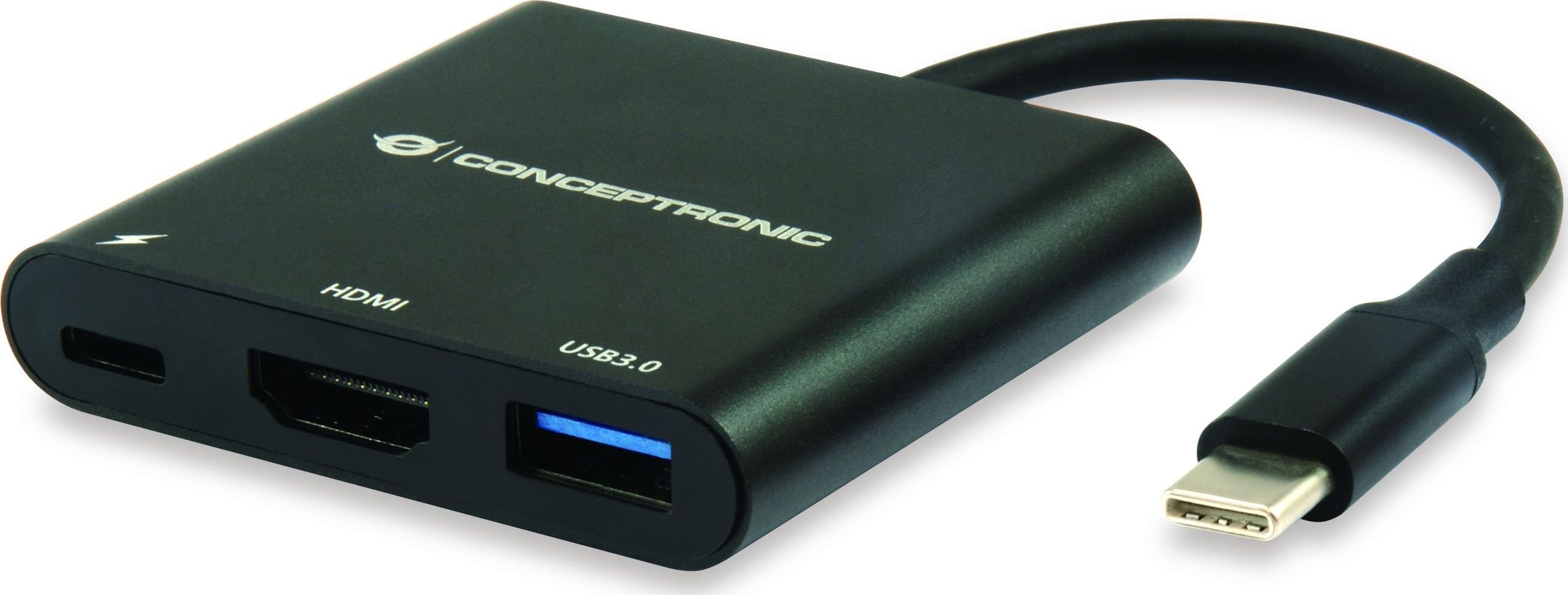 Conceptronic DONN01B USB-C - HDMI + USB-C + USB Black USB-C Station/Replicator (DONN01B)