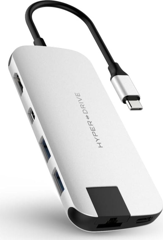Stacja/replikator HyperDrive Slim 8w1 USB-C (HD247B-SILVER)